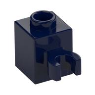 Brick Special 1 x 1 with Clip Vertical [Open O Clip, Hollow Stud] (Dark Blue)