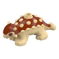 Animal, Dinosaur, Ankylosaurus, Baby with Tan Spikes and Legs, Dark Orange Eyes Print (Dark Orange)