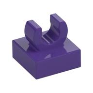 Tile Special 1 x 1 with Clip with Rounded Edges (Dark Purple)