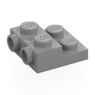 Plate Special 2 x 2 x 2/3 with Two Studs On Side and Two Raised [Half Hollow Anti-stud] - Updated Version (Light Bluish Gray)