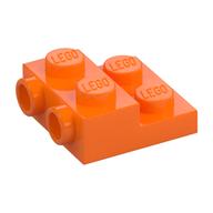 Plate Special 2 x 2 x 2/3 with Two Studs On Side and Two Raised [Half Hollow Anti-stud] - Updated Version (Orange)