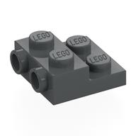 Plate Special 2 x 2 x 2/3 with Two Studs On Side and Two Raised [Half Hollow Anti-stud] - Updated Version (Dark Bluish Gray)