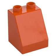 Duplo Brick 2 x 2 x 2 Slope (Reddish Orange)