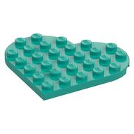 Plate Angled 6 x 6 Heart Shape (Dark Turquoise)