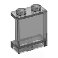 Panel 1 x 2 x 2 [Side Supports / Hollow Studs] (Trans-Black)