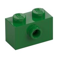 Brick Special 1 x 2 with 1 Center Stud on 1 Side, Bottom Stud Holder (Green)