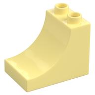 Duplo Brick 2 x 3 x 2 with Curve (Bright Light Yellow)