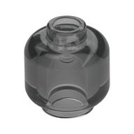 Minifig Head [Plain] [Vented Stud - 2 Holes] (Trans-Black)