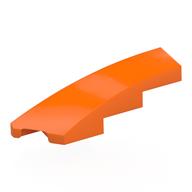 Brick Wedged, Curved 1 x 4 with Stud Notch Left (Orange)