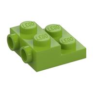 Plate Special 2 x 2 x 2/3 with Two Studs On Side and Two Raised [Half Hollow Anti-stud] - Updated Version (Lime)