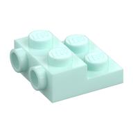 Plate Special 2 x 2 x 2/3 with Two Studs On Side and Two Raised [Half Hollow Anti-stud] - Updated Version (Light Aqua)