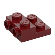 Plate Special 2 x 2 x 2/3 with Two Studs On Side and Two Raised [Half Hollow Anti-stud] - Updated Version (Dark Red)