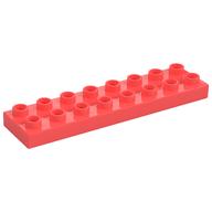Duplo Plate 2 x 8 (Coral)