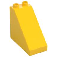 Duplo Brick 4 x 2 x 3 Slope 45° (Yellow)