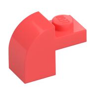 Brick Curved 1 x 2 x 1 1/3 with Curved Top (Coral)