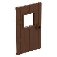 Door 1 x 4 x 6 with Window, Wood Structure, Tight Window Hold (Reddish Brown)