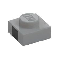 Plate 1 x 1 with Black Square Print (Light Bluish Gray)