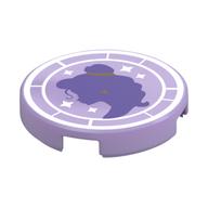 Tile Round 2 x 2 with Belle Silhouette Print (Lavender)
