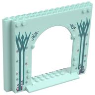Panel 4 x 16 x 10 with Metallic Blue Trees, Ice Crystals and Stars Print (Light Aqua)