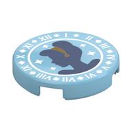 Tile Round 2 x 2 with Cinderella Silhouette Print (Medium Azure)