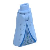 Minidoll Hips and Full Length Skirt with Medium Blue Underdress, Dark Blue Trim (Bright Light Blue)