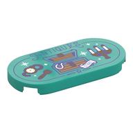 Tile Round 2 x 4 with 'Antiques', Chest, Candlestick, Watch, and Fork Print (Dark Turquoise)