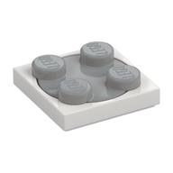 Turntable 2 x 2 Plate, Light Bluish Gray Top [Complete Assembly] (White)