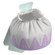 Duplo Skirt with Lavender Triangles Print, Light Aqua Cape (White)