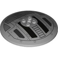 Dish 8 x 8 Inverted [Radar] with Rounded Anti-stud Underside, TIE Interceptor Hatch Print (Light Bluish Gray)