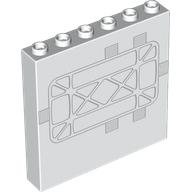 Panel 1 x 6 x 5 with Light Bluish Grey Conduits Print (White)