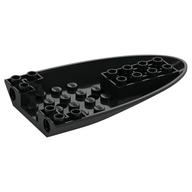 Aircraft Fuselage Curved Forward 6 x 10 Bottom, 2 Pin Holes (Black)