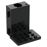 Brick Special 6 x 6 x 5 with Gear Hole, 3 x 4 Plate [Plain] (Black)