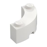 Brick Round Corner 3 x 3 Macaroni with 2 Studs (White)