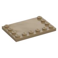 Plate Special 4 x 6, Studs on 3 Edges (Dark Tan)