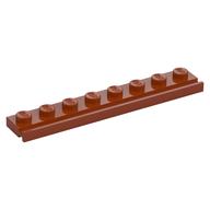 Plate Special 1 x 8 with Door Rail (Dark Orange)