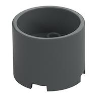 Brick Round 3 x 3 x 2 Recessed Center with 2 x 2 Studs and Axle Hole (Dark Bluish Gray)