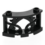 Fence Decorative 3 x 3 x 2 Quarter Round with 2 Studs (Black)