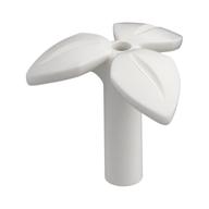 Plant, Stem with 3 Leaves and Bottom Pin (White)
