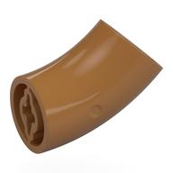 Brick Round 2 x 2 D. Tube with 45° Elbow and Axle Holes (Crossholes) at Each End [LONG] (Medium Nougat)
