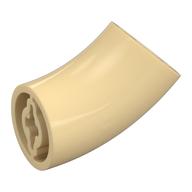 Brick Round 2 x 2 D. Tube with 45° Elbow and Axle Holes (Crossholes) at Each End [LONG] (Tan)