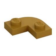 Plate Round Corner 2 x 2 with 1 x 1 Cutout (Pearl Gold)