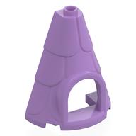 Tower Roof 2 x 4 x 4 Half Cone Shaped with Roof Tiles and Window (Medium Lavender)
