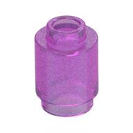 Brick Round 1 x 1 Open Stud (Opal Trans-Dark Pink)