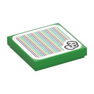 Tile 2 x 2 with Yoshi Eggs and Barcode Print (Sticker) (Bright Green)