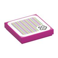Tile 2 x 2 with Basket and Barcode Print (Sticker) (Magenta)