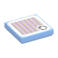 Tile 2 x 2 with Pinguin and Barcode Print (Sticker) (Bright Light Blue)
