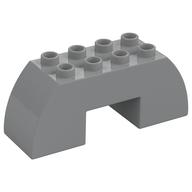Duplo Brick 2 x 6 x 2 Curved with 2 x 2 Cutout on Bottom (Light Bluish Gray)