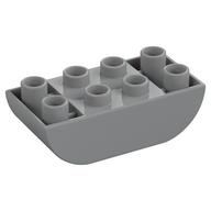 Duplo Brick 2 x 4 Curved Bottom (Light Bluish Gray)