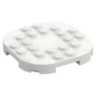Plate Round Corners 6 x 6 x 2/3 Circle with Reduced Knobs (White)