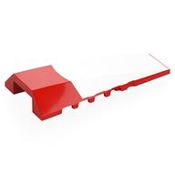 Brick Wedged, Curved 4 x 8 No Top Studs with White Shape Print (Red)
